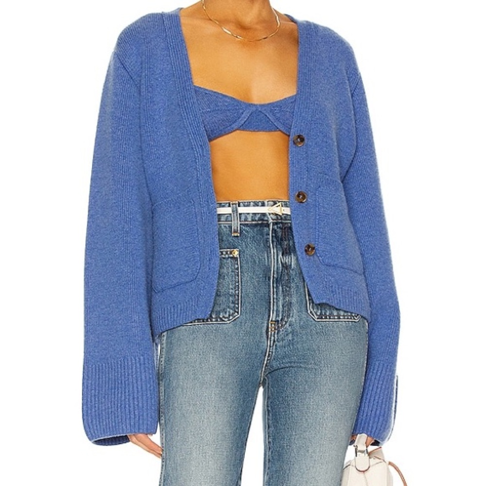 Khaite Scarlet Cashmere Cardigan Sky Blue